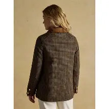 Close-up of Glen Plaid Jacket with Brass Zippers