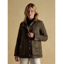 Close-up of Glen Plaid Jacket with Brass Zippers