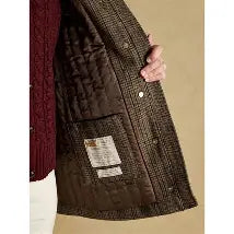 Close-up of Glen Plaid Jacket with Brass Zippers